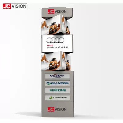 JCVISION سفارشی سازی شده در فضای باز دیجیتال ساینیج نمایشگر LED برج چرخان